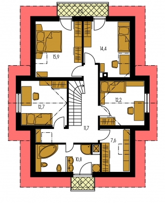 Grundriss des Obergeschosses - PREMIUM 213